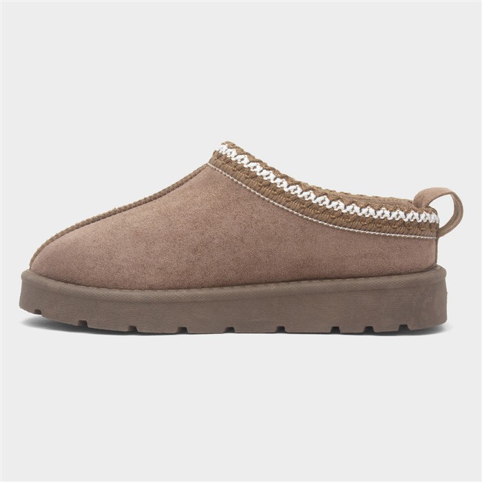 Chloe Womens Taupe Clog Slipper