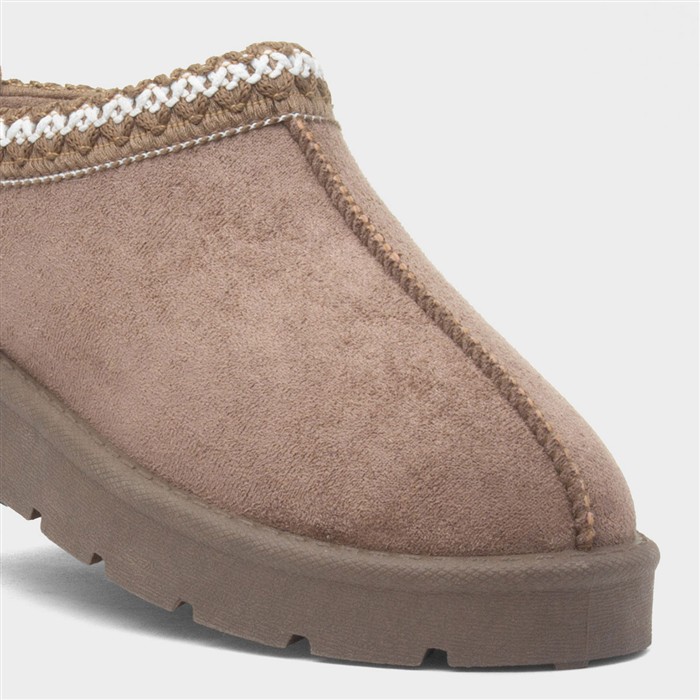 Chloe Womens Taupe Clog Slipper