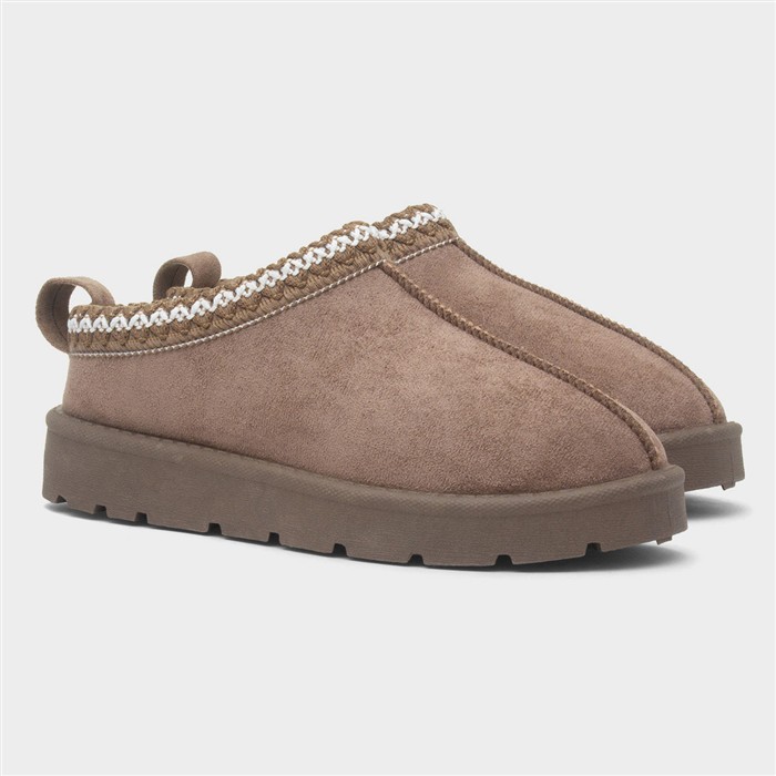 Chloe Womens Taupe Clog Slipper