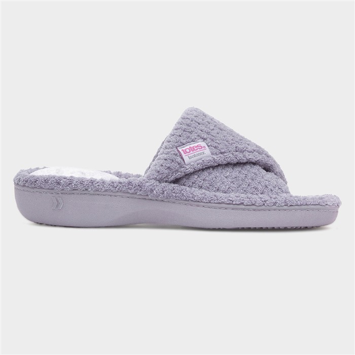 Popcorn Turnover Womens Grey Mule Slipper