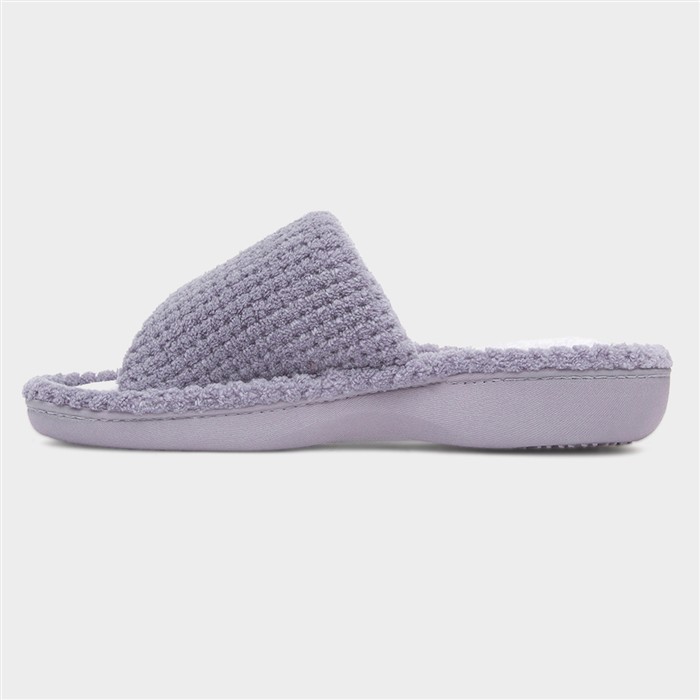 Popcorn Turnover Womens Grey Mule Slipper