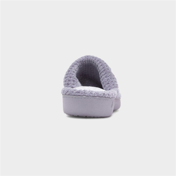 Popcorn Turnover Womens Grey Mule Slipper