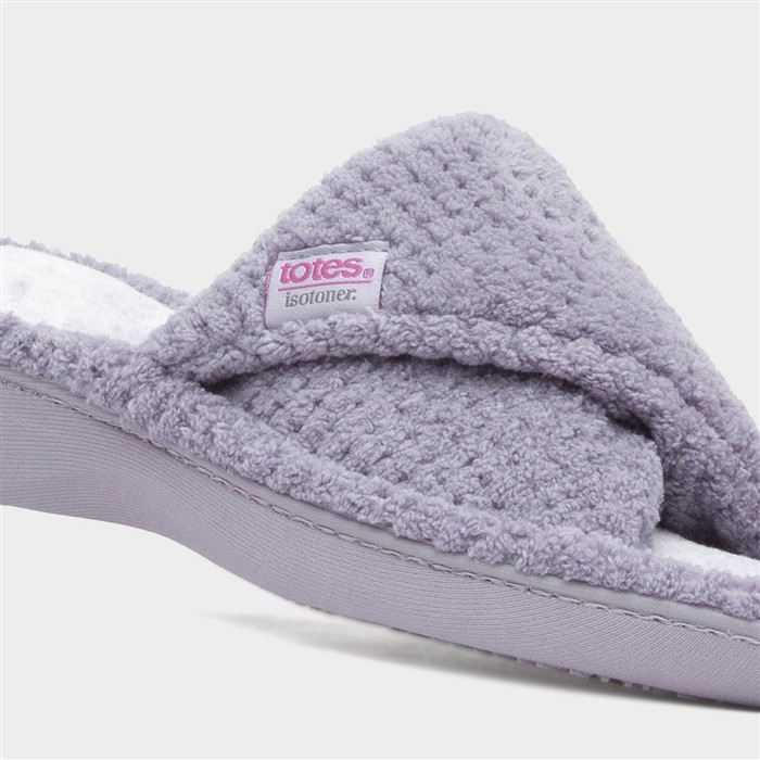Popcorn Turnover Womens Grey Mule Slipper