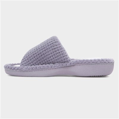 Popcorn Turnover Womens Grey Slipper