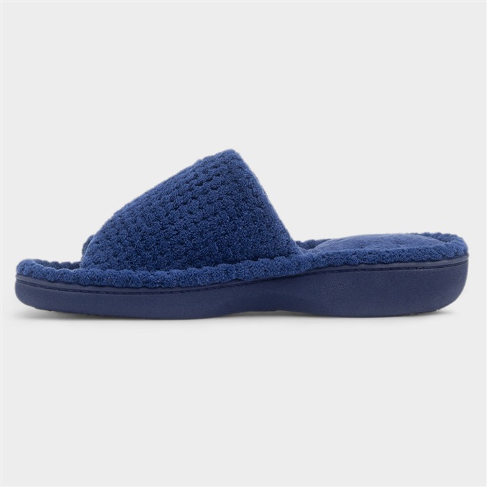 Popcorn Turnover Womens Navy Mule Slipper