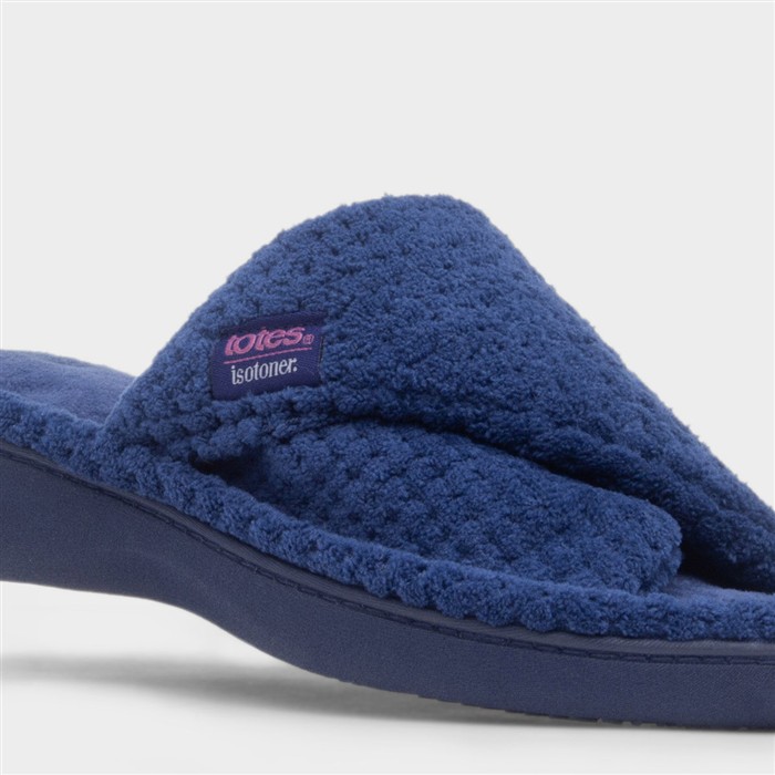 Popcorn Turnover Womens Navy Mule Slipper
