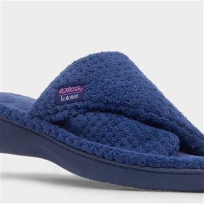 Popcorn Turnover Womens Navy Slipper