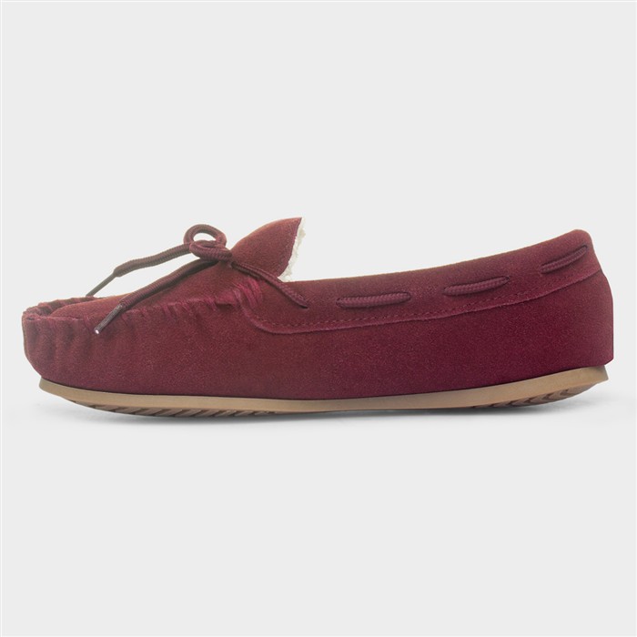Allie Womens Red Suede Slipper