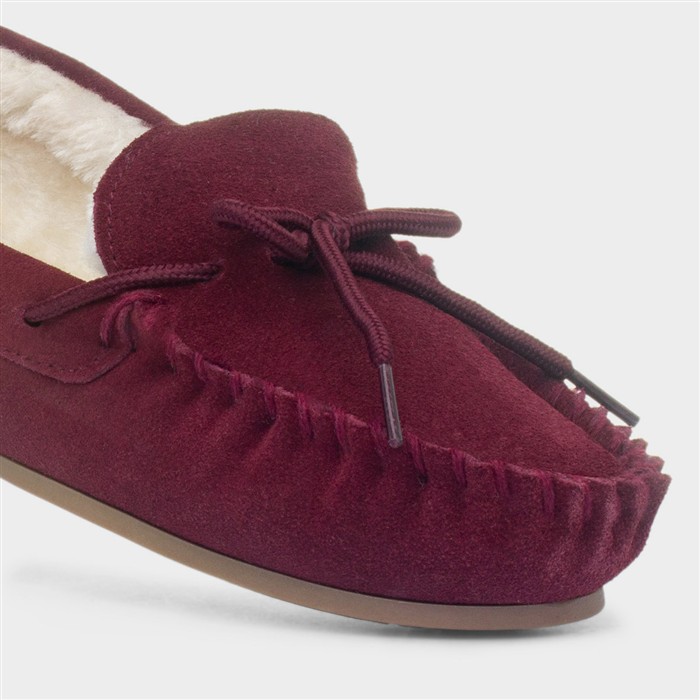 Allie Womens Red Suede Slipper