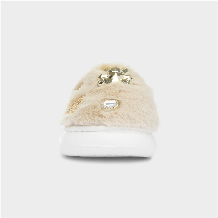 Klara Kids Beige Embellished Slipper