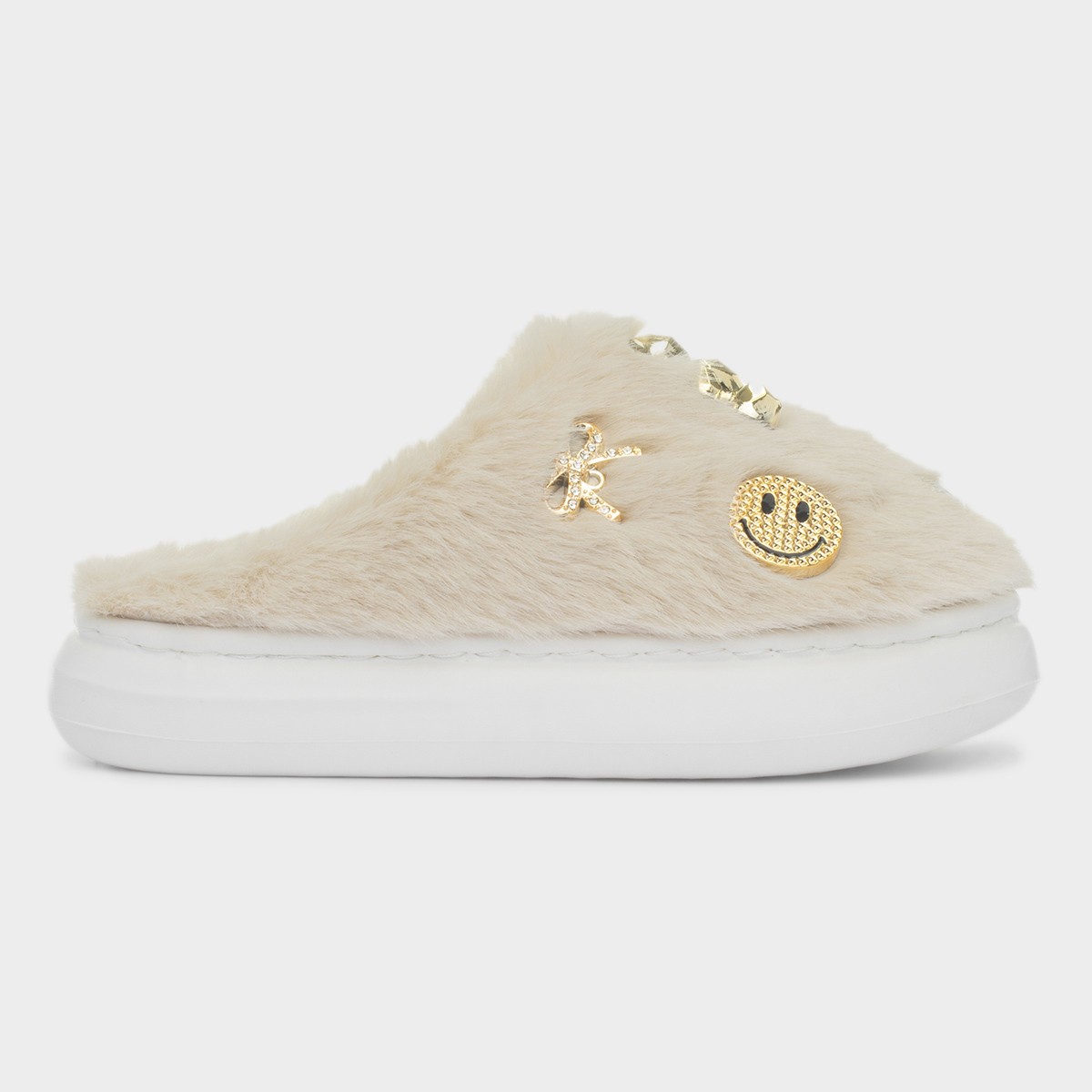 Klara Kids Beige Embellished Slipper