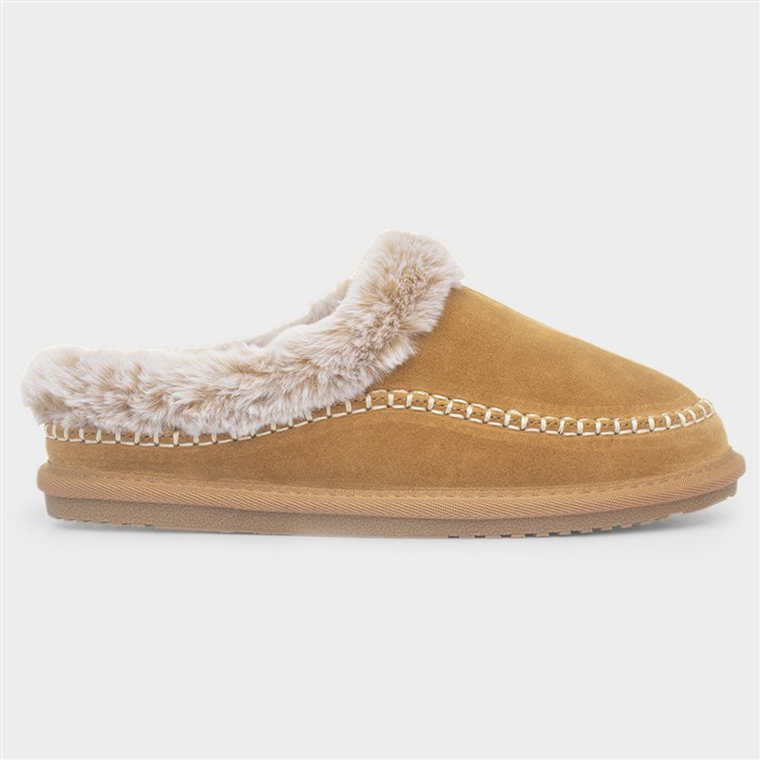 Anika Tan Faux Fur Lined Slipper