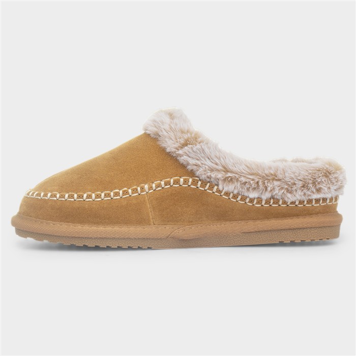 Anika Tan Faux Fur Lined Slipper
