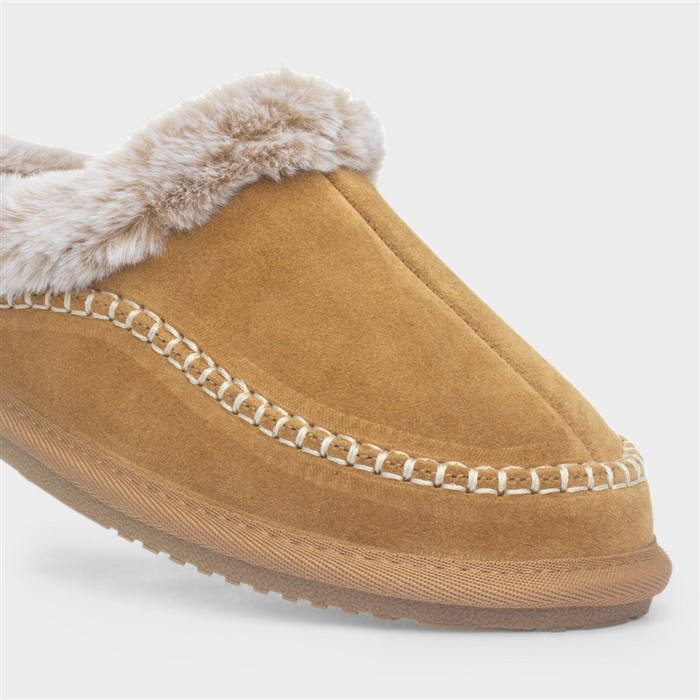 Anika Tan Faux Fur Lined Slipper