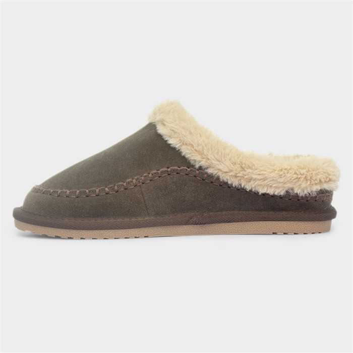 Anika Womens Chocolate Suede Slipper