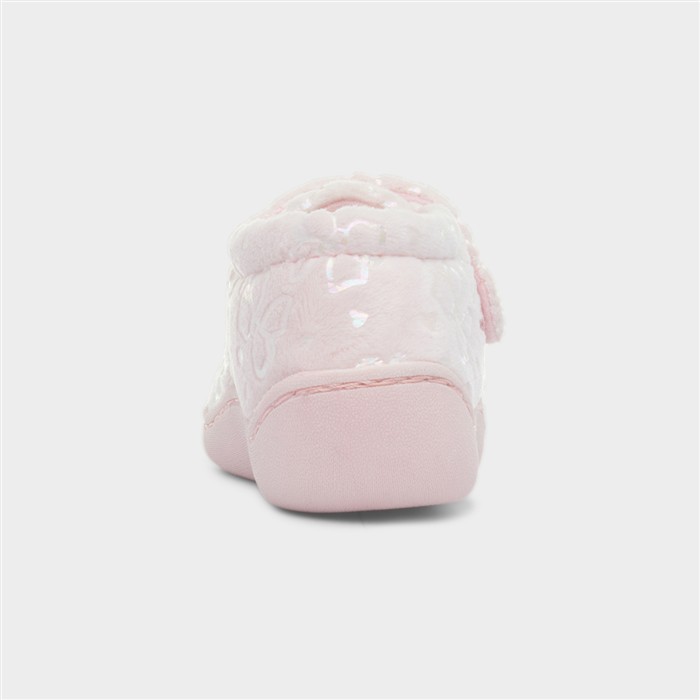 Girls Pink Easy Fasten Slipper