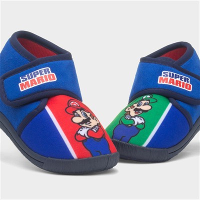 Kids Blue Easy Fasten Slipper