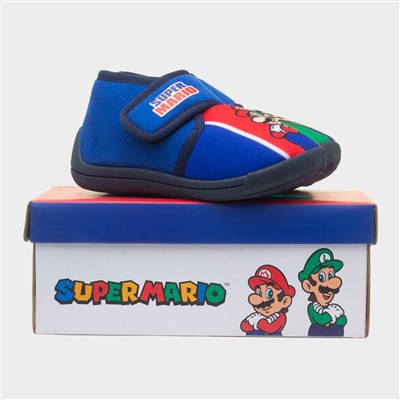 Kids Blue Easy Fasten Slipper