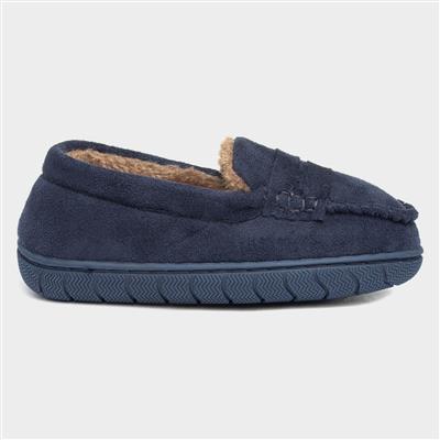 Caleb Kids Navy Moccasin