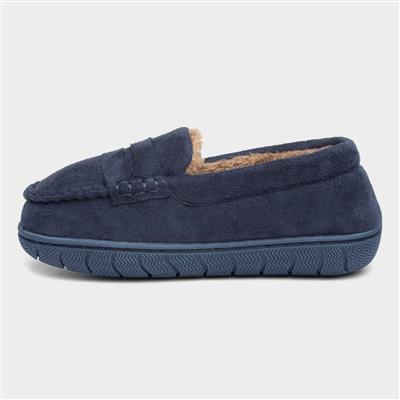 Caleb Boys Navy Moccasin