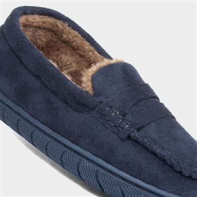 Caleb Boys Navy Moccasin