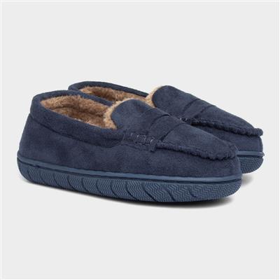 Caleb Boys Navy Moccasin