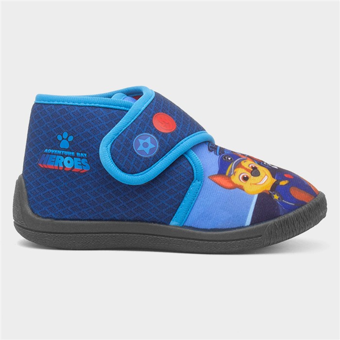 Kids Navy Easy Fasten Full Slipper