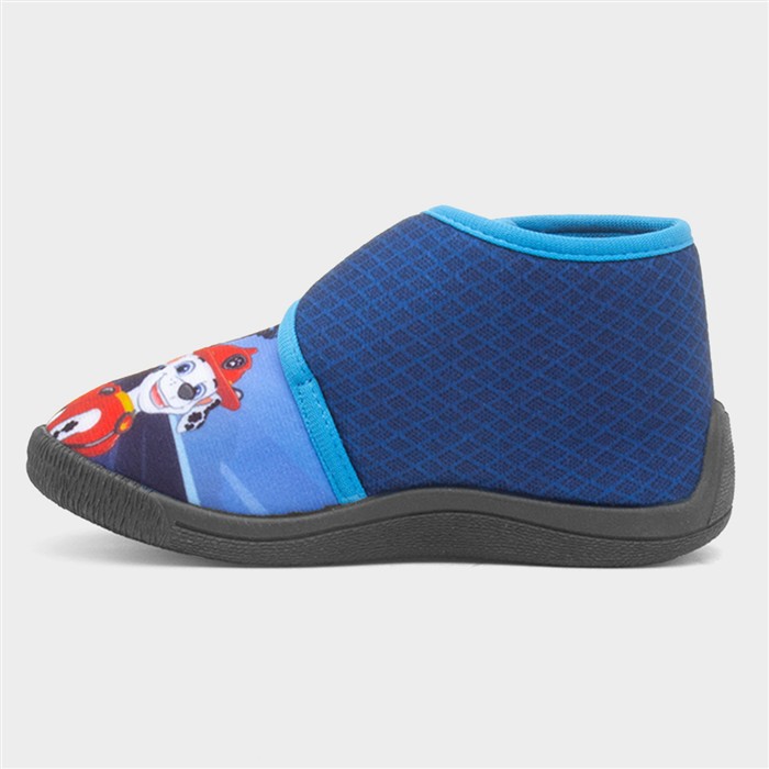 Kids Navy Easy Fasten Full Slipper