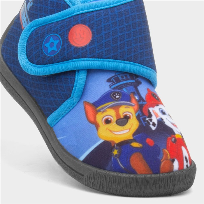 Kids Navy Easy Fasten Full Slipper