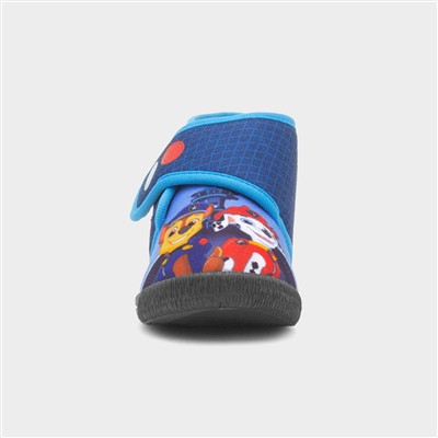 Kids Navy Easy Fasten Slipper