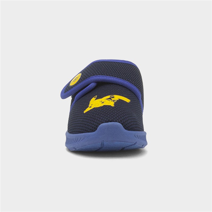 Kids Navy Pikachu Easy Fasten Full Slipper