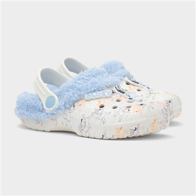 Wave Kids Blue Faux Fur Lined EVA Clog