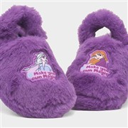 Disney Frozen Kids Purple Faux Fur Slipper (Click For Details)