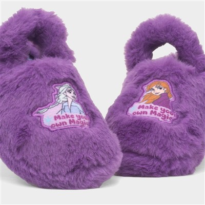 Kids Purple Faux Fur Slipper