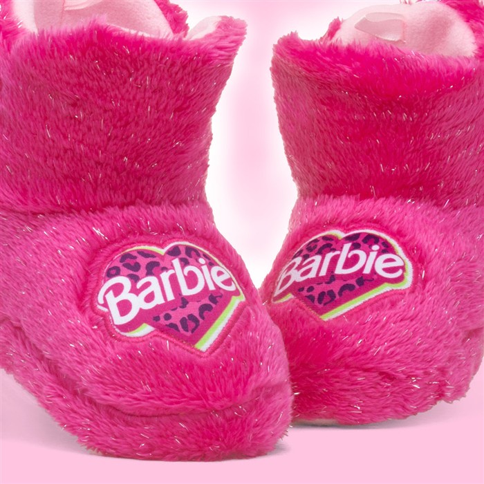 Kids Pink Character Fluffy Slipper Boot
