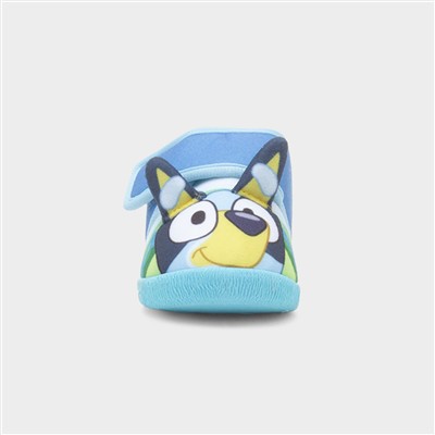 Kids Blue Easy Fasten Slippers