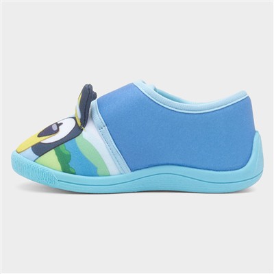 Kids Blue Easy Fasten Slippers
