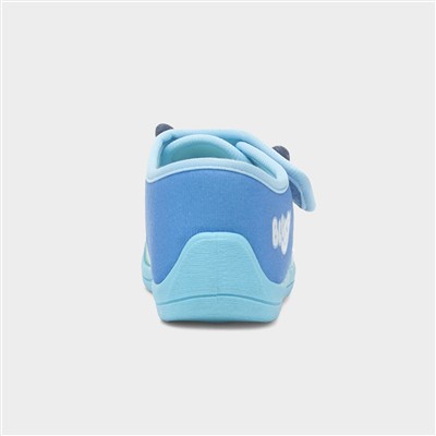 Kids Blue Easy Fasten Slippers