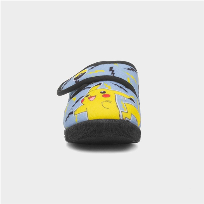 Kids Blue Easy Fasten Light Up Slipper