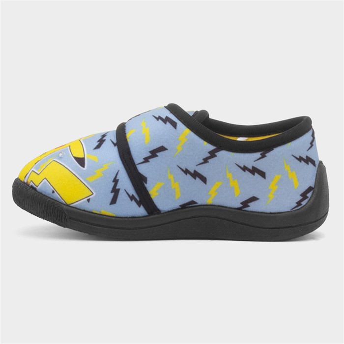 Kids Blue Easy Fasten Light Up Slipper
