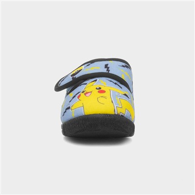Kids Blue Easy Fasten Light Up Slipper