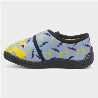 Kids Blue Easy Fasten Light Up Slipper