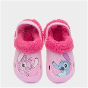 Disney Stitch Kids Pink Fluffy Character Slippers (Click For Details)