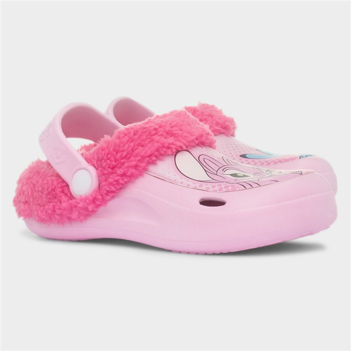 Kids Pink Fluffy Character Slippers