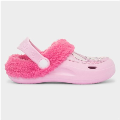 Kids Pink Fluffy Character Slippers