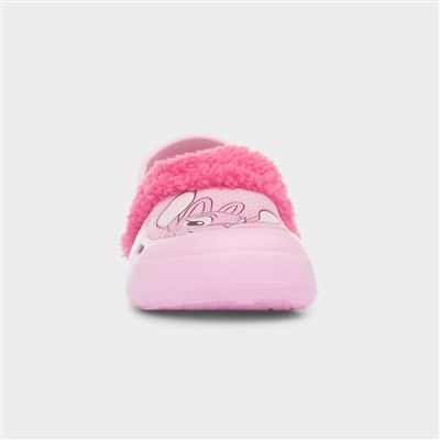 Kids Pink Fluffy Character Slippers