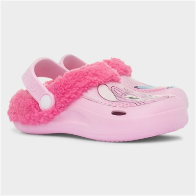 Kids Pink Fluffy Character Slippers