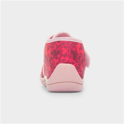 Pink Easy Fasten Slippers