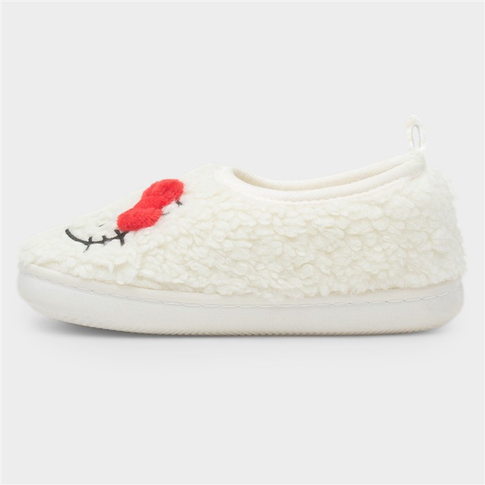 Kids White Character Full Slipper