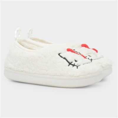 Kids White Full Slipper
